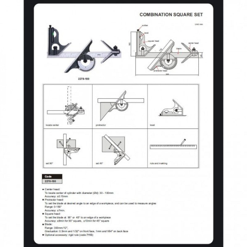 Insize 300mm/12" Combination Set