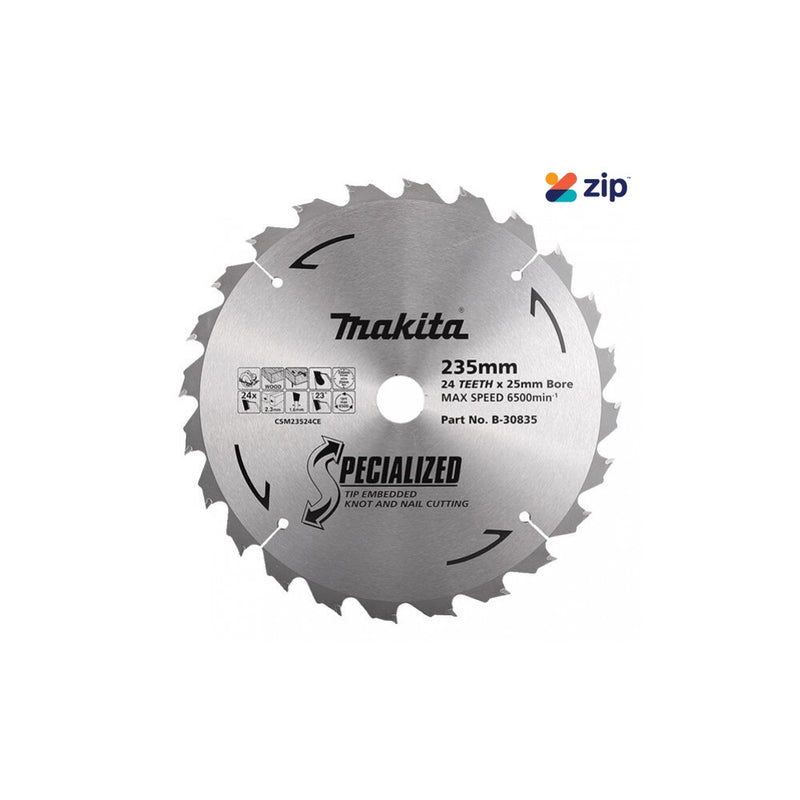 Makita Saw Blade TCT 235x25mm 24T WD/NAIL