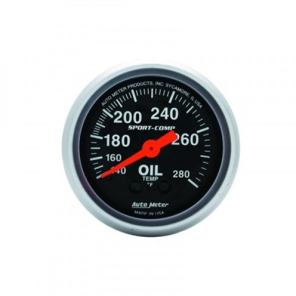 Autometer Sport-Comp Oil Temp 140-280F 6Ft Tube