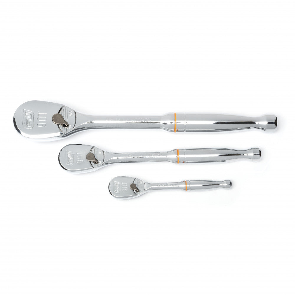 GEARWRENCH 3 Pc. 1/4", 3/8" & 1/2" Drive 90-Tooth Teardrop Ratchet Set - 81206T