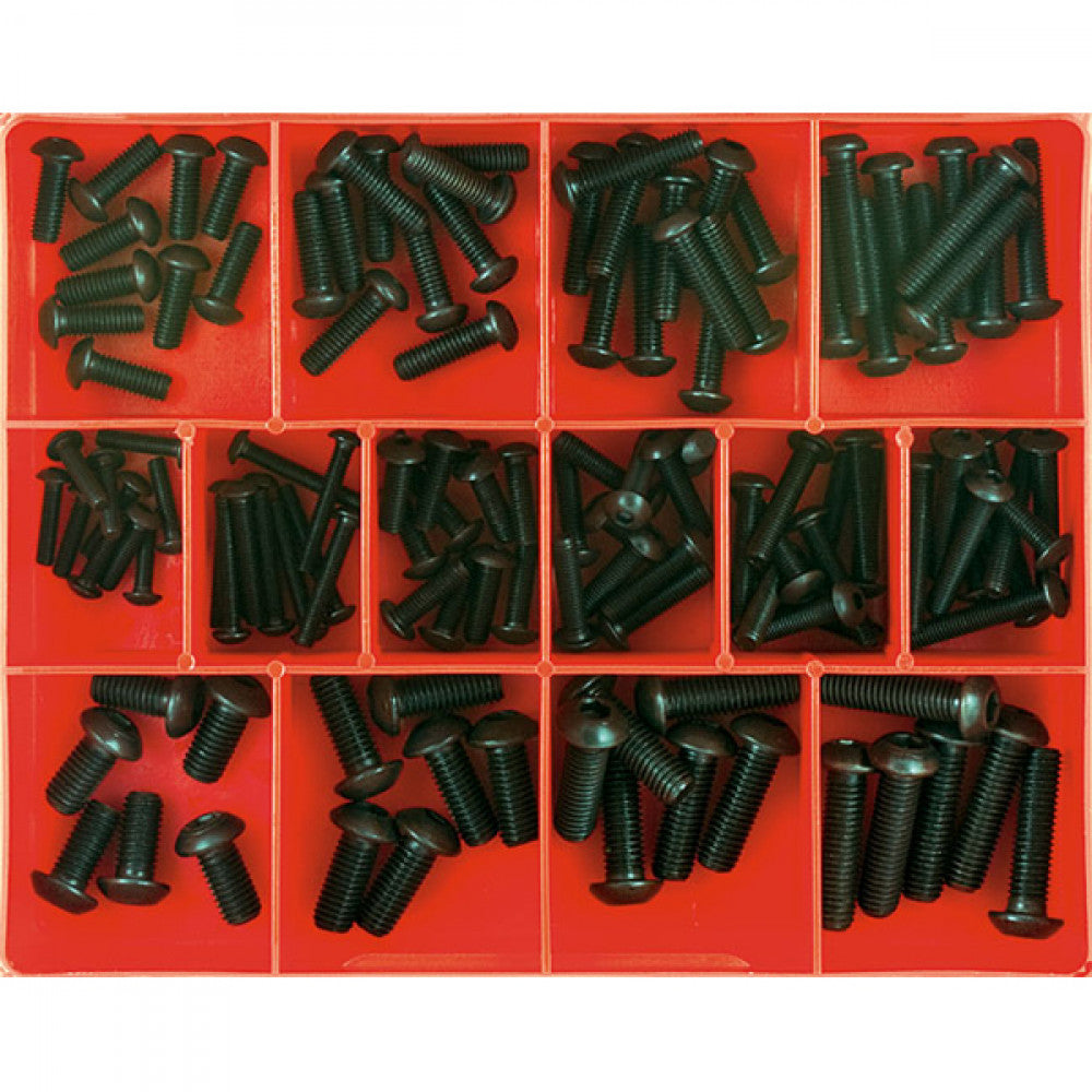 124Pc Button Head Cap Screw Assortment