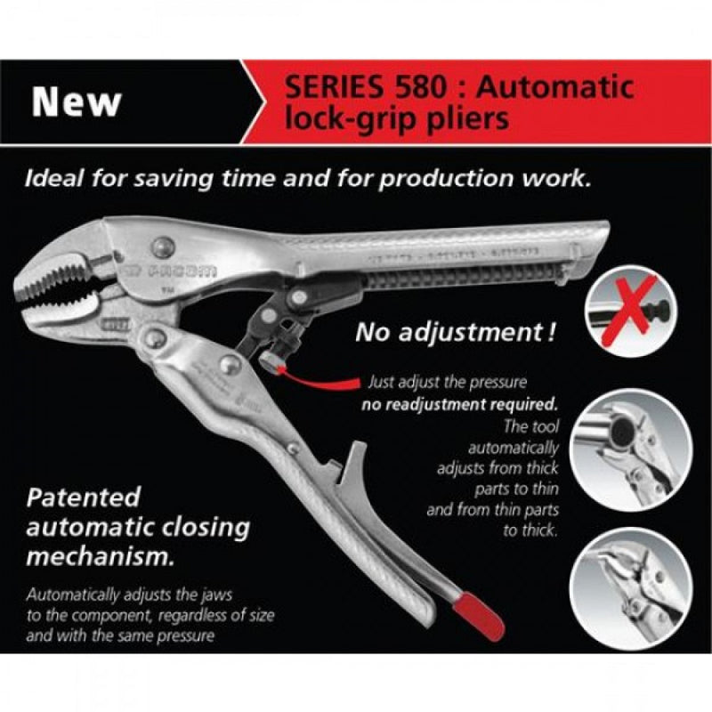 Facom 580.6 Short Nose Automatic Lock-Grip Plier