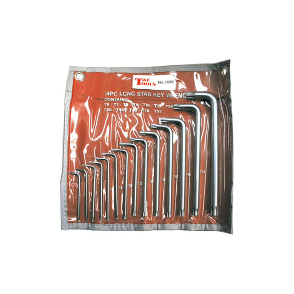 T&E Tools 14Pc Torx Key Set (Long Arm)
