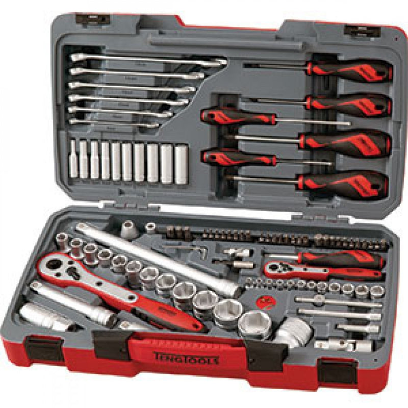 Teng 95Pc 1/4 & 1/2in Dr. Mm Socket & Tool Set