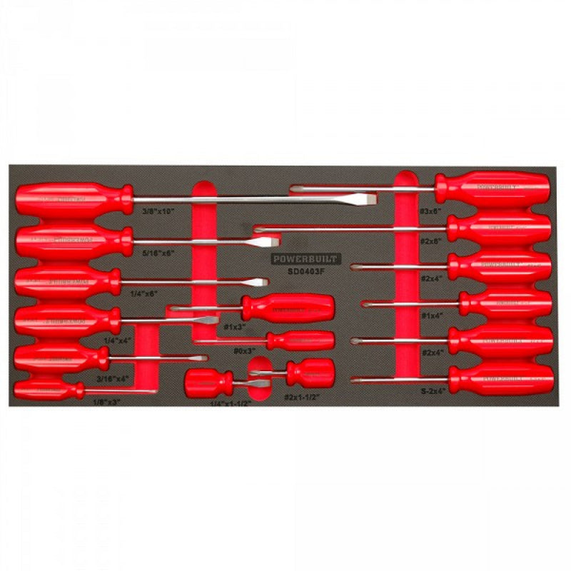 Powerbuilt 17Pc Screwdriver Tray