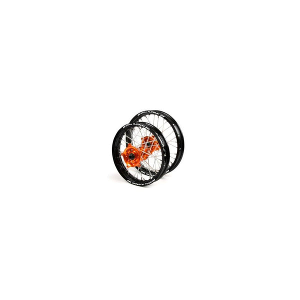 Wheel Set Smpro Front &Rear Orange Hub Black Rims 21 Front 19 Rear Ktm125 150 25