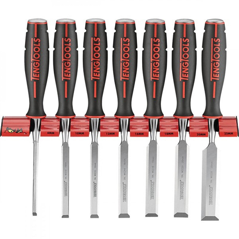 Teng 7Pc Wood Chisel Set W/Wallrack