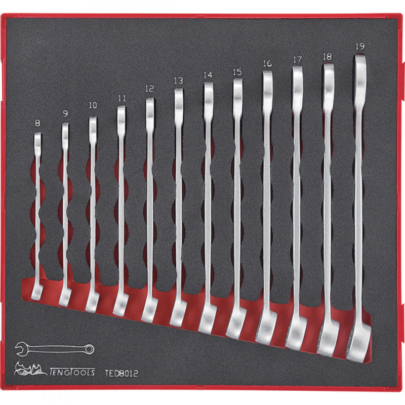 12Pc Roe Anti-Slip Comb. Spanner Set 8-19mm