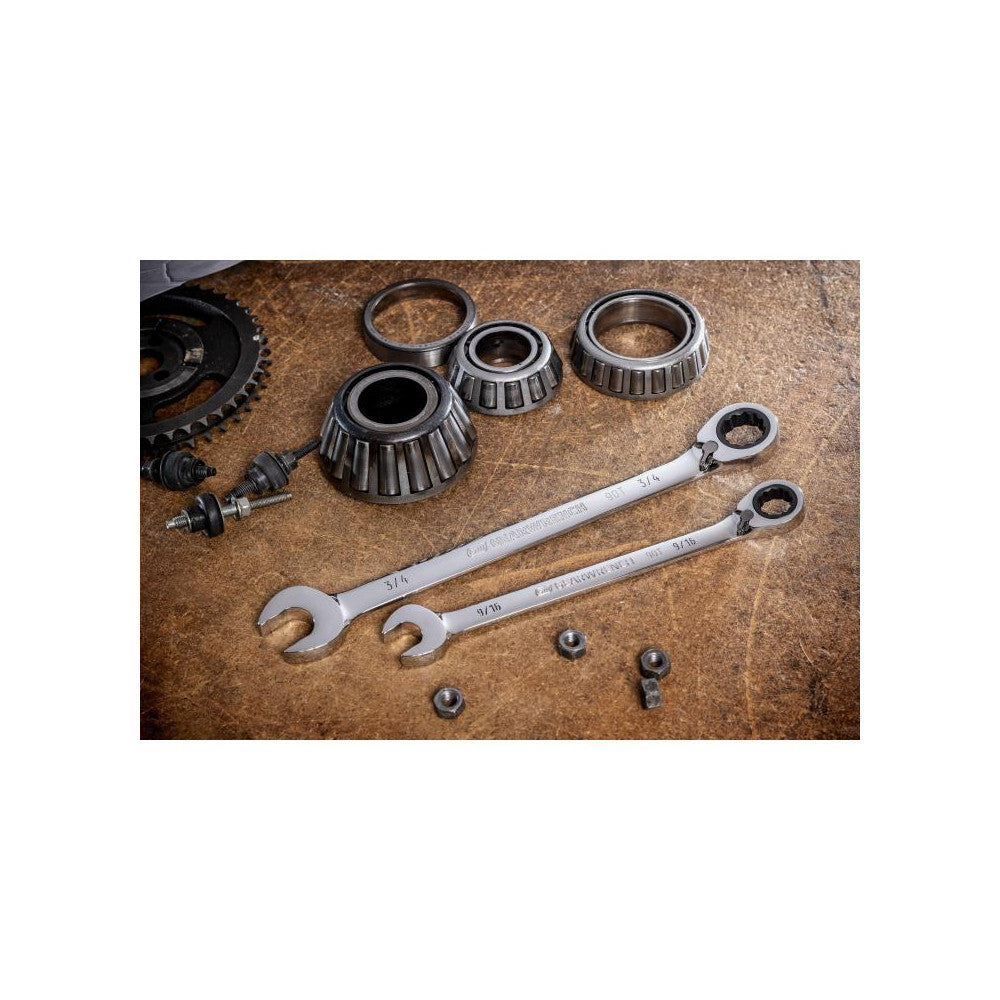 GEARWRENCH 14 Pc 90-Tooth 12 Point SAE Reversible Ratcheting Wrench Set