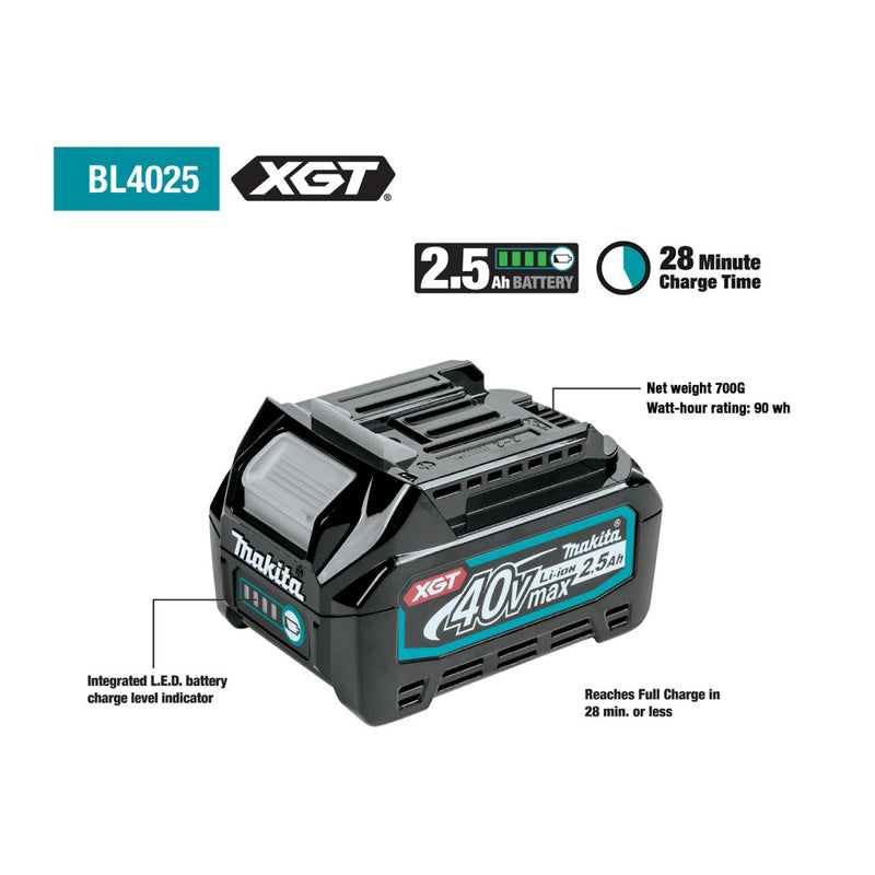 MAKITA 40Vmax XGT Battery And Charger Starter Pack (2.5Ah) 1913Y6-3