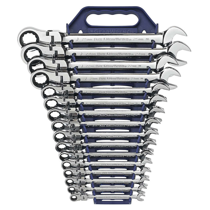 GearWrench Wrench Set Combination Ratcheting Flex Rack MET 16Pc  9902D