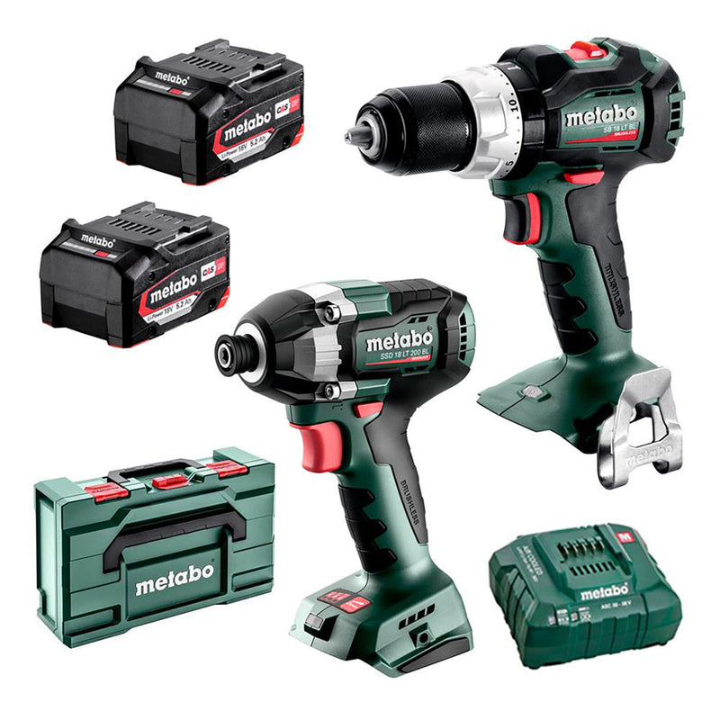 Metabo 18V 75Nm Brushless Hammer Drill & 200Nm Impact Driver Kit - AU68205750