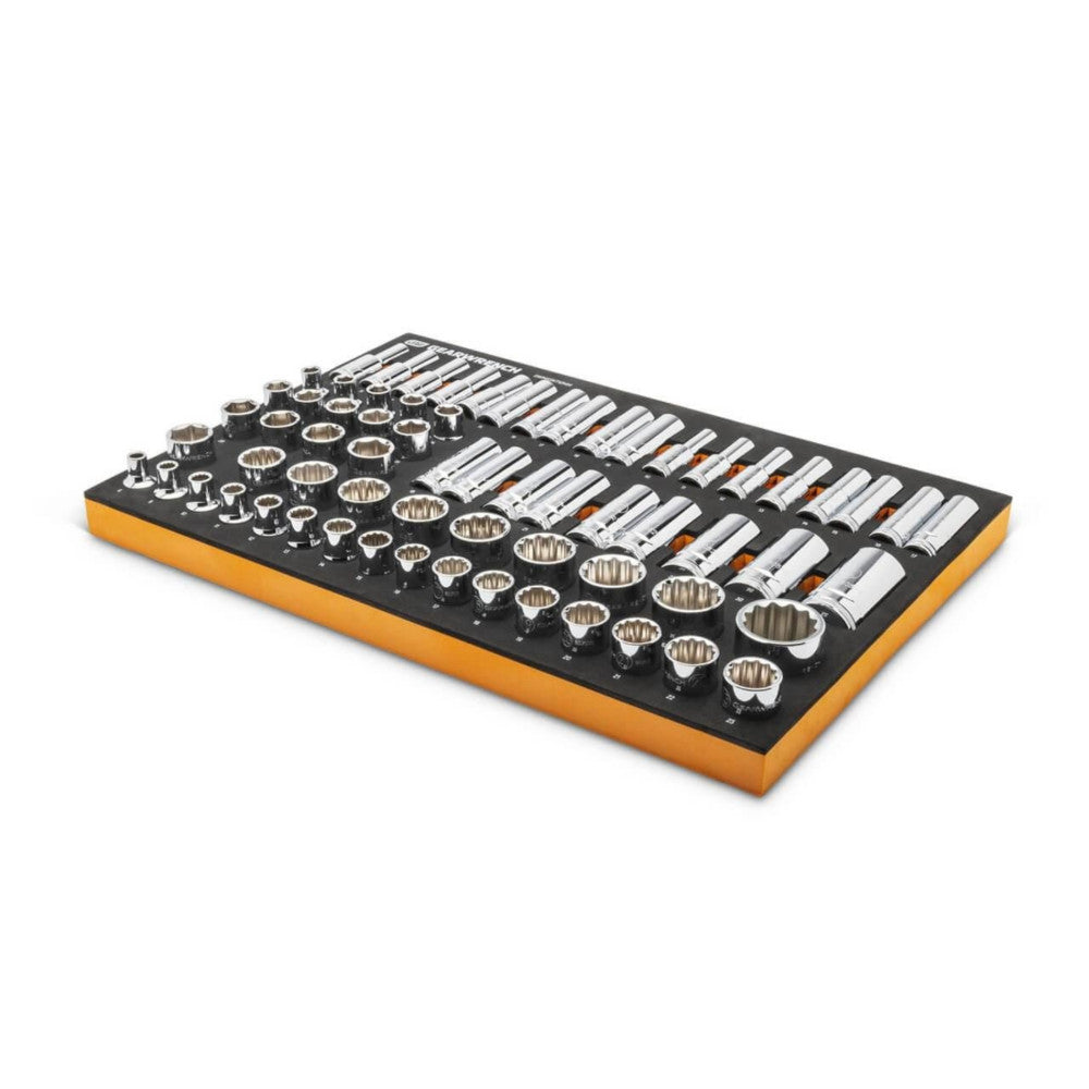 GEARWRENCH 67Pc 1/2in. Drive Master Metric Socket Set In EVA Tray
