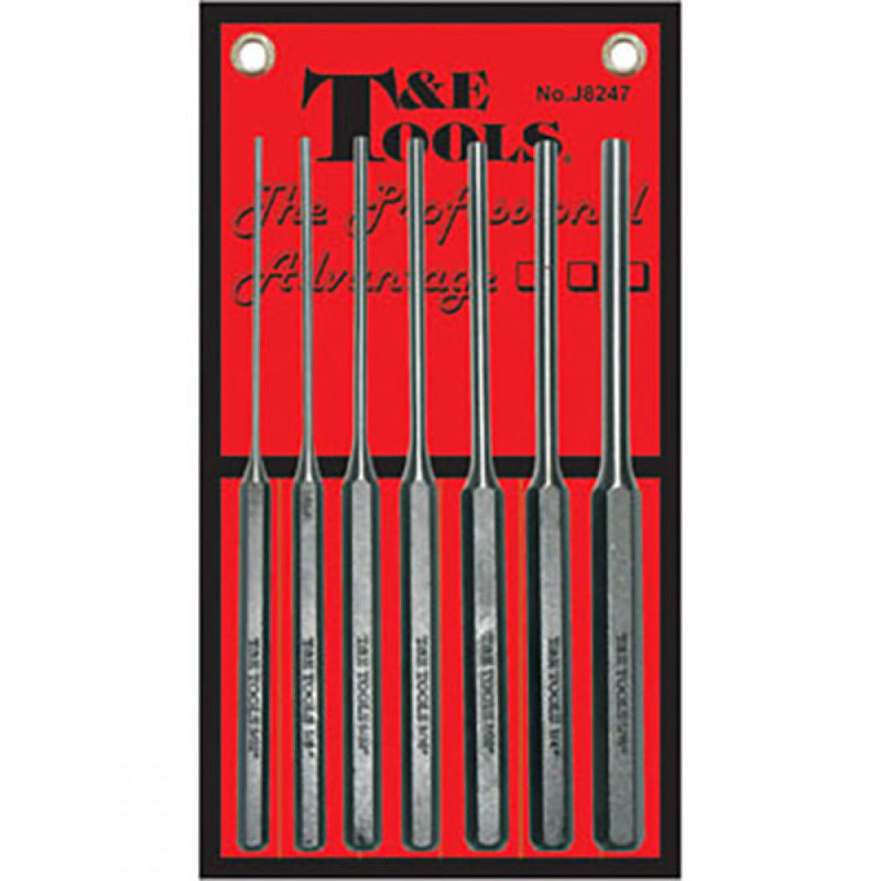 T&E Tools 7Pc Long Pin Punch Set