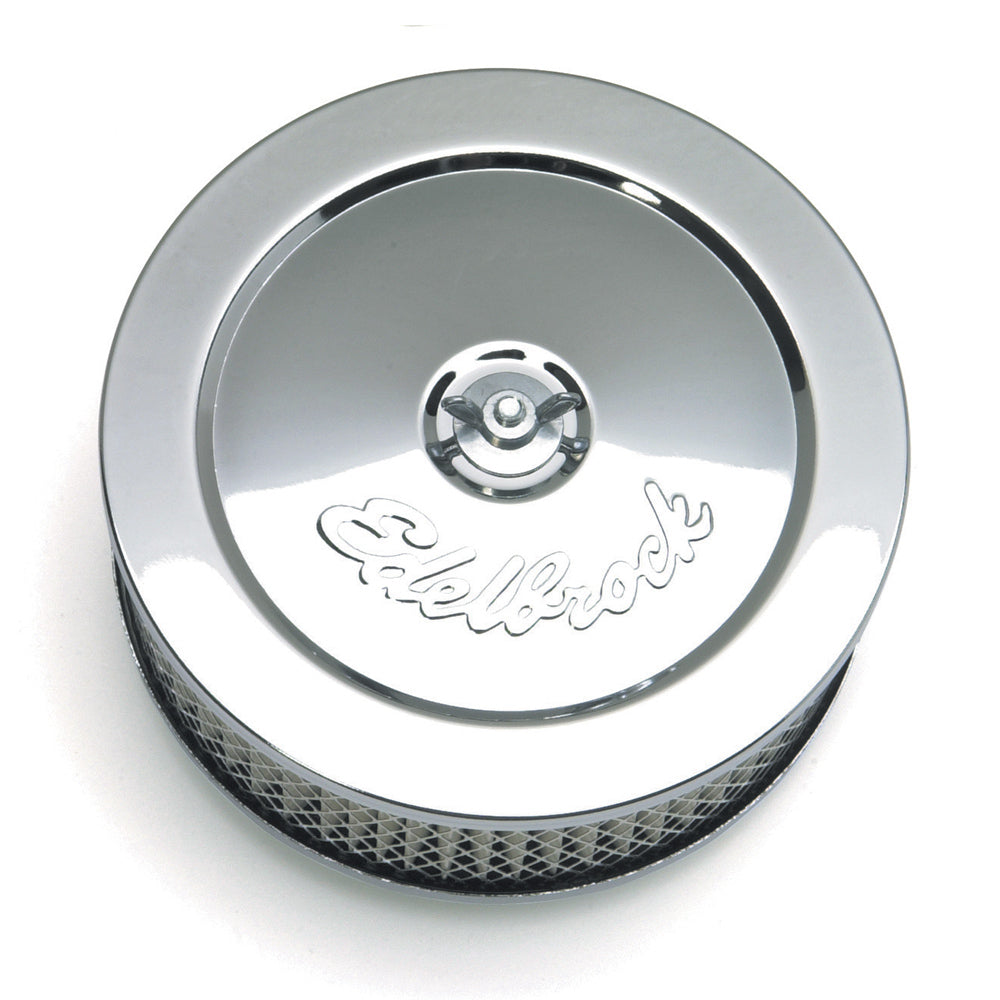 1209 Edelbrock Pro-Flo Chrome 6" Round Air Cleaner With 2.5" Paper Element