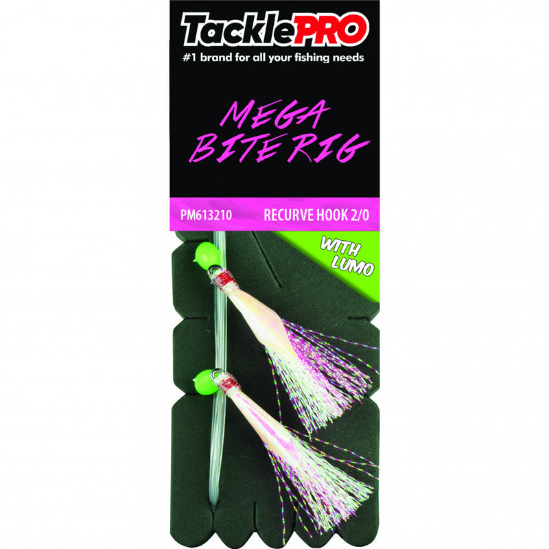 Tacklepro Mega Bite Rig Pink & Lumo - 2/0 Recurve