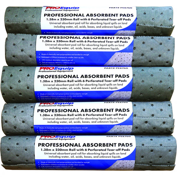 Proequip Absorbent Clean-Up Sheets - 380mm x 230mm