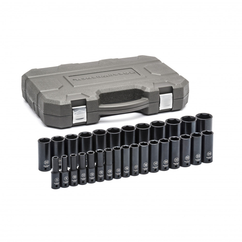 GEARWRENCH 29 Pc 1/2" Drive 6 Point Deep Impact Metric Socket Set