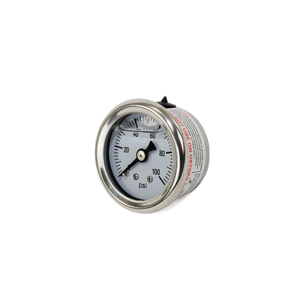 TSP Gauge Fuel Pressure 0-100 PSI - Liquid Filled - Chrome/White Face Each #1018