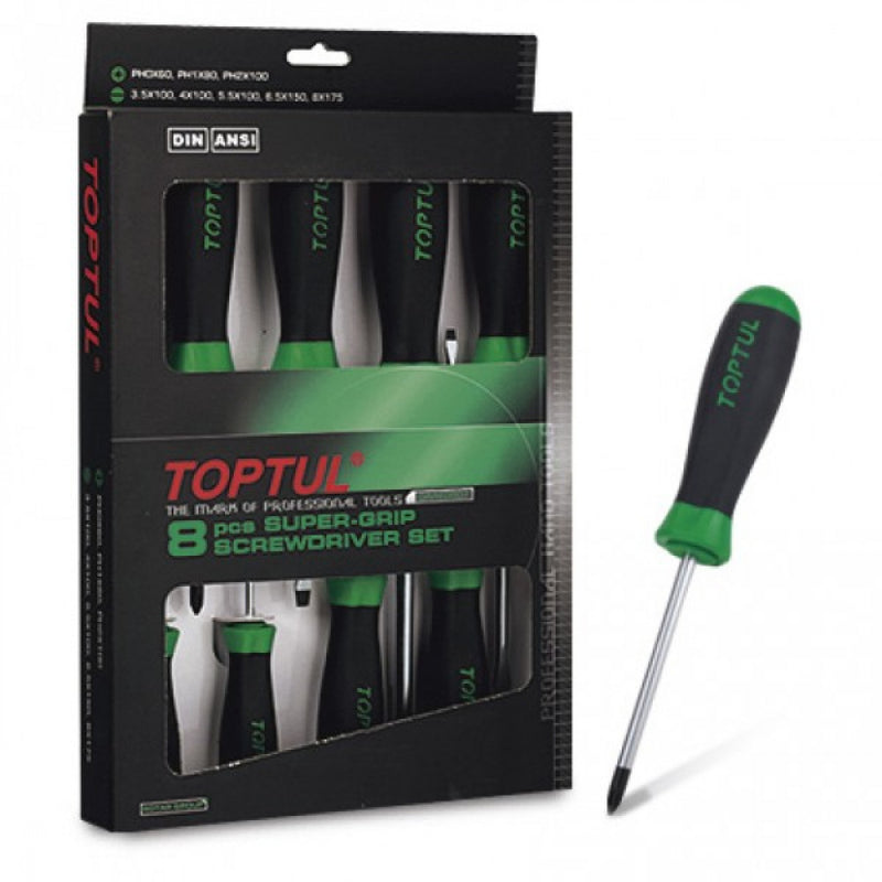 Toptul Screwdriver Set 8 Piece Flat/Phillips