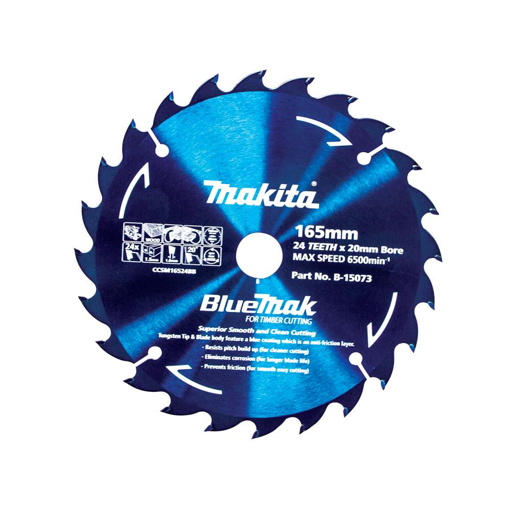 Makita BlueMak B-15126 Wood Circular Saw Blade 165mm 40T TCT