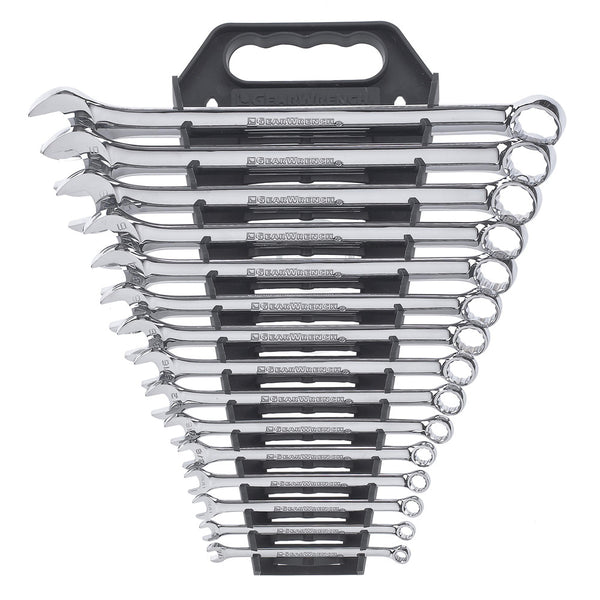GearWrench Wrench Set Combination Non-Ratcheting Long Pattern Rack SAE 15Pc