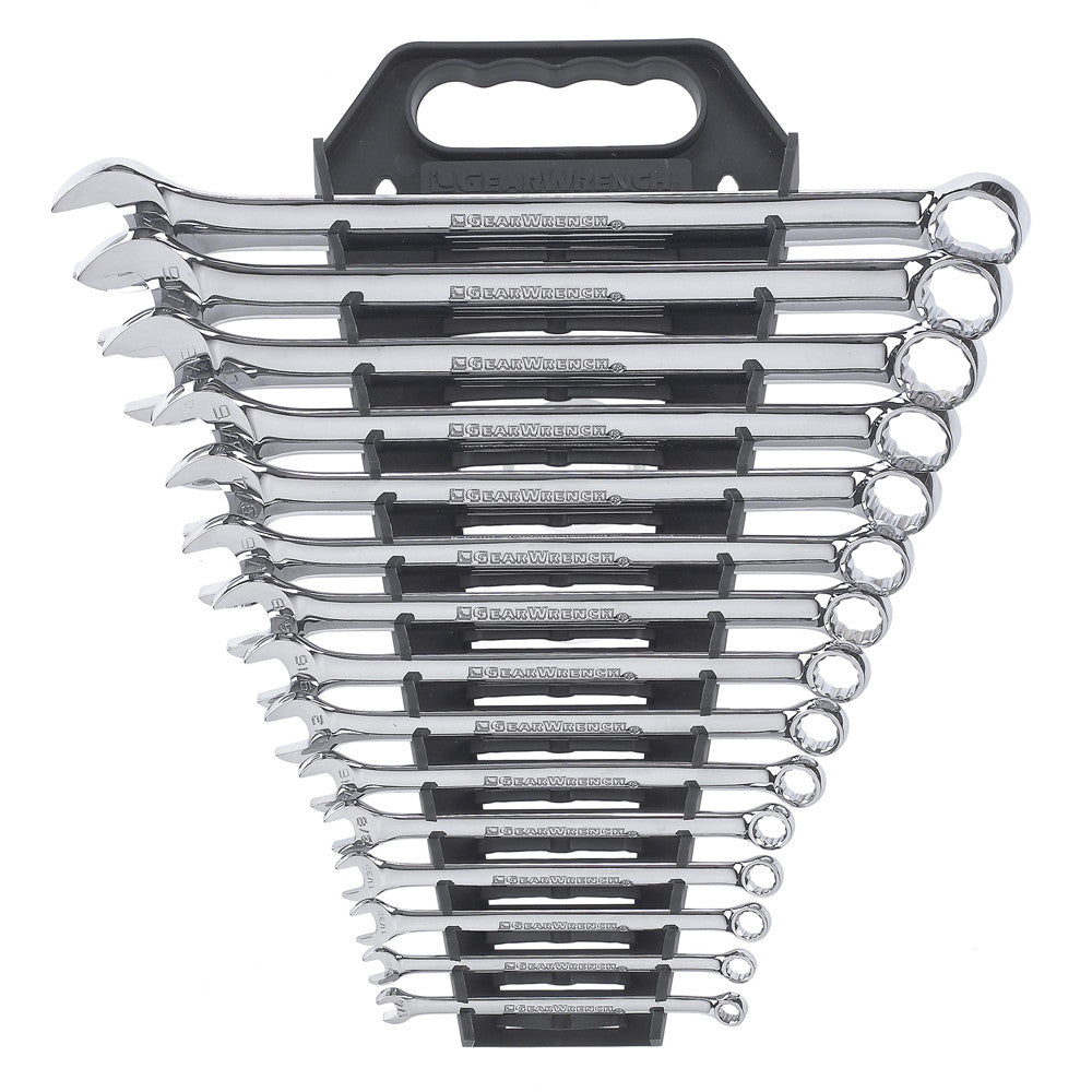 GEARWRENCH Wrench Set Combination Non-Ratcheting Long Pattern Rack SAE 15Pc