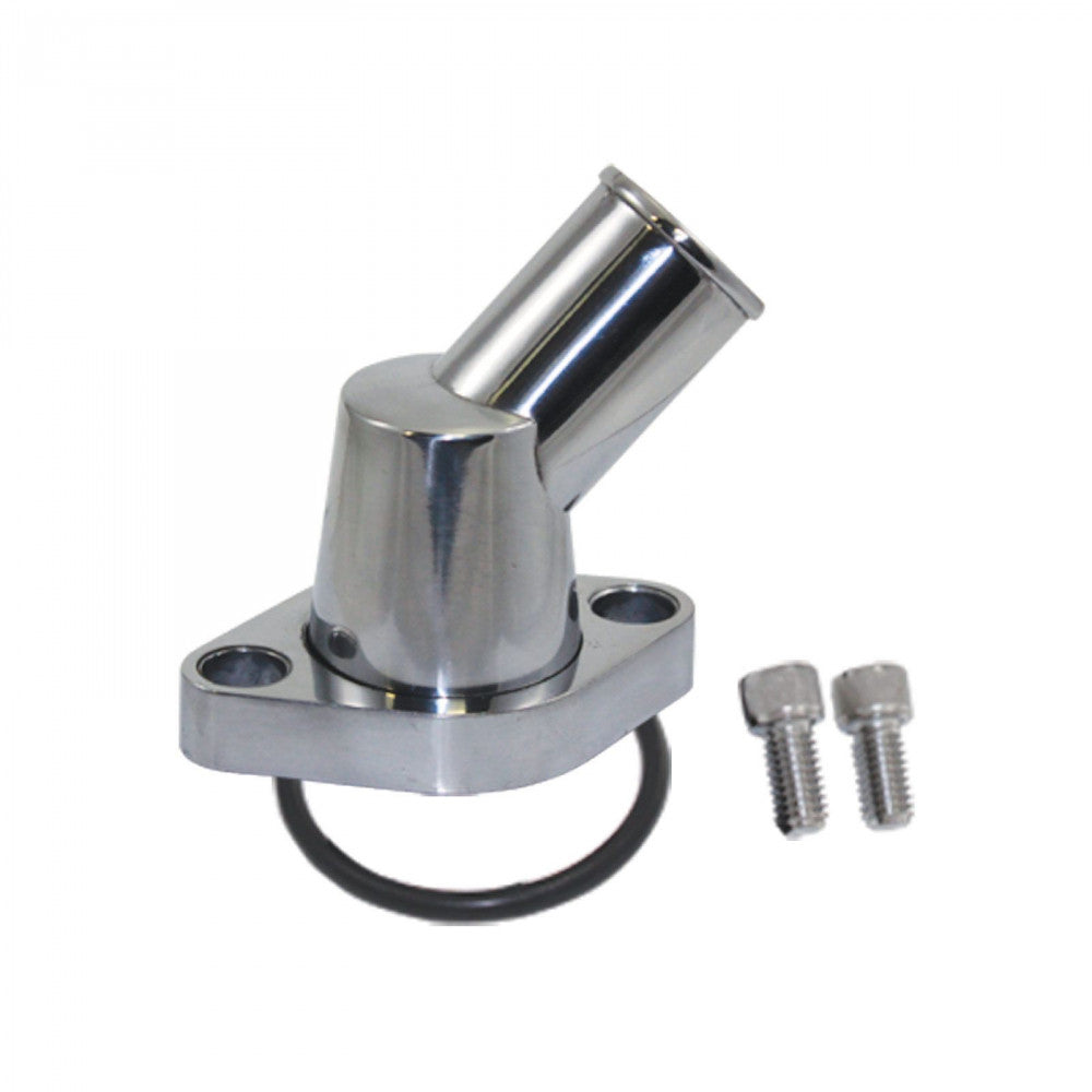 TSP Water Neck (Chev SB) – 45 Degree/Swivel - Polished Alloy Each #8455