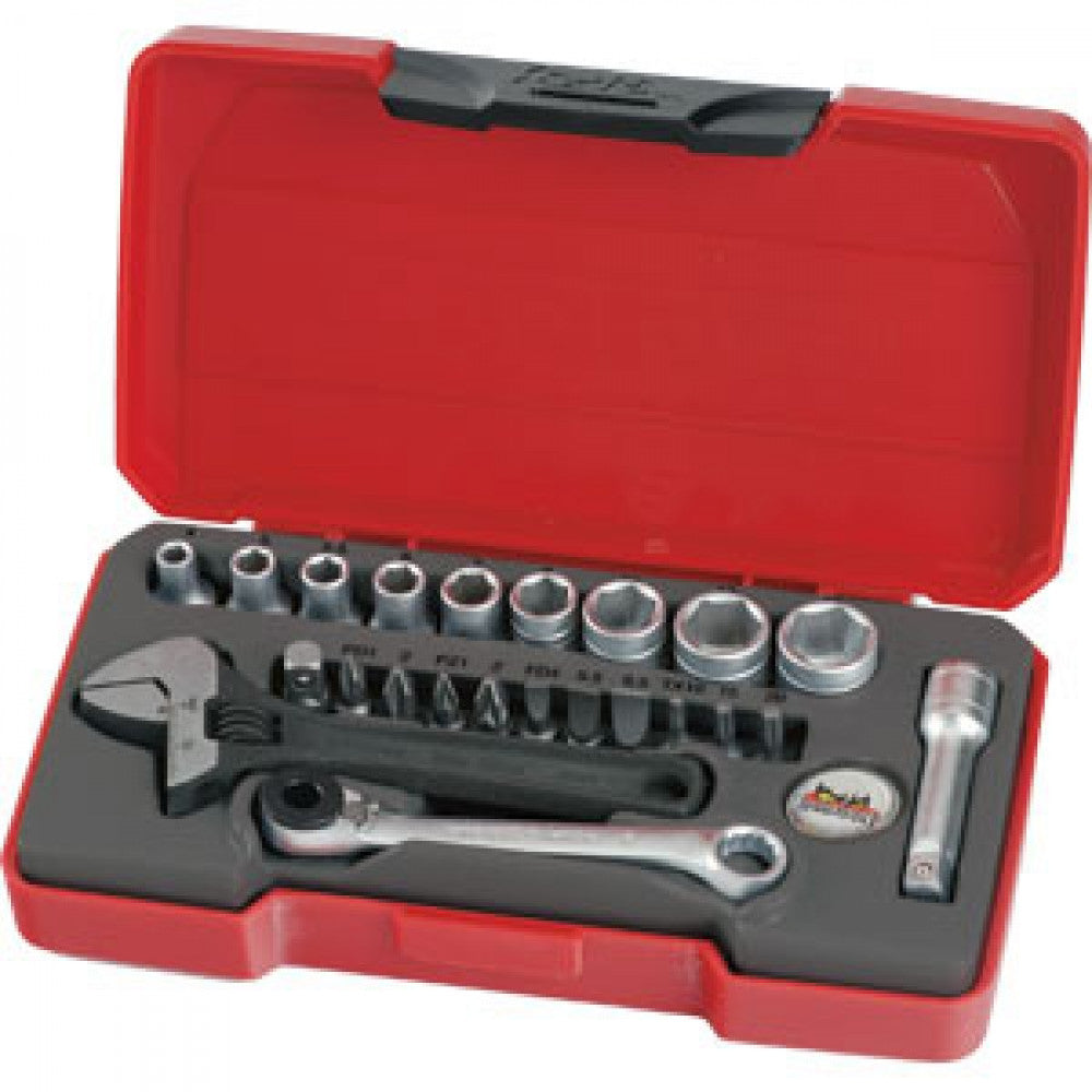 Teng 23pc 1 4in Dr. Mini Metric Socket & Tool Set