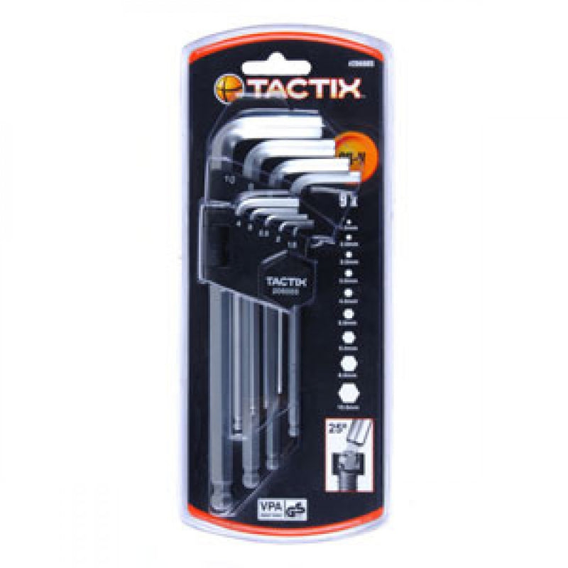 Tactix - 9Pc Hex Key Ball Point End Set-Metric