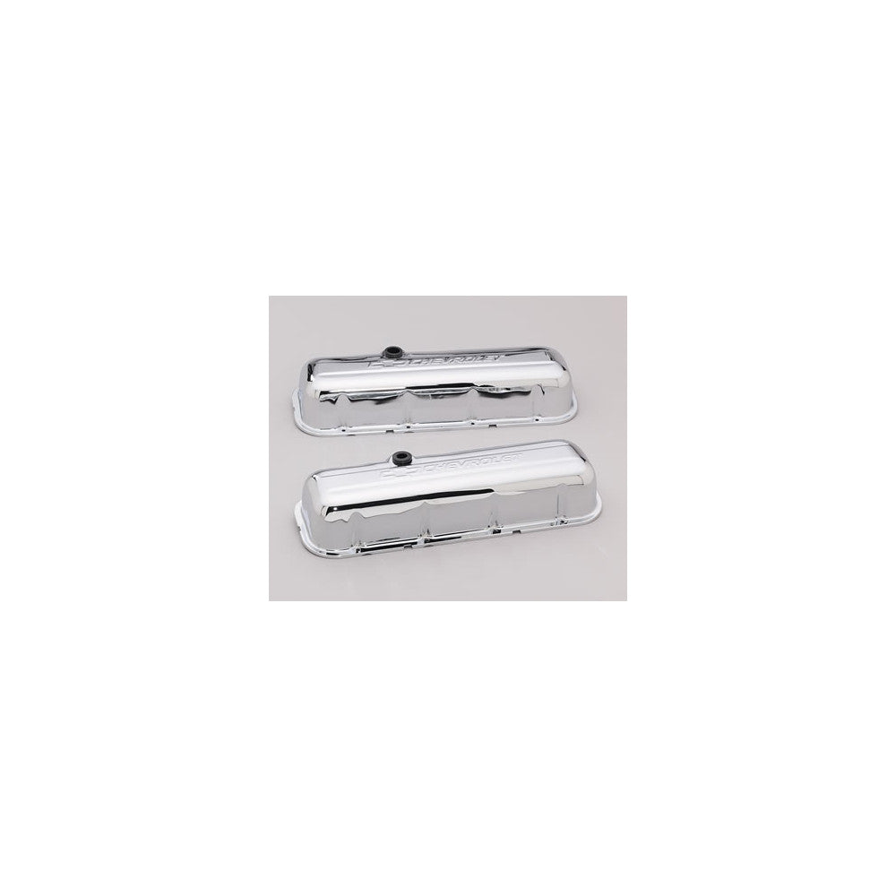 Proform Valve Covers Chev BB Chrome Bowtie Chevrolet Embossed Pairs#141-115