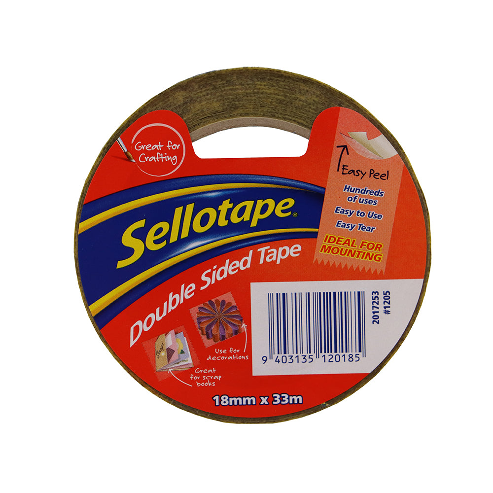 Sellotape 1205 Double-Sided Tape 18x33m Pk 8