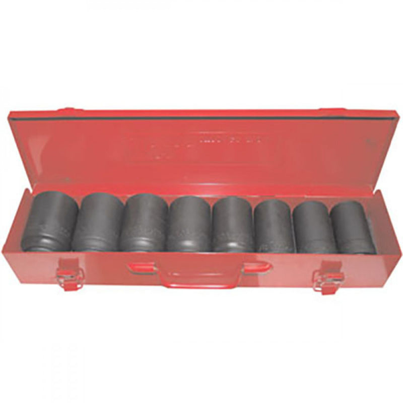 T&E Tools 3/4" Drive 26-38mm 6Pt Deep Impact Socket Set