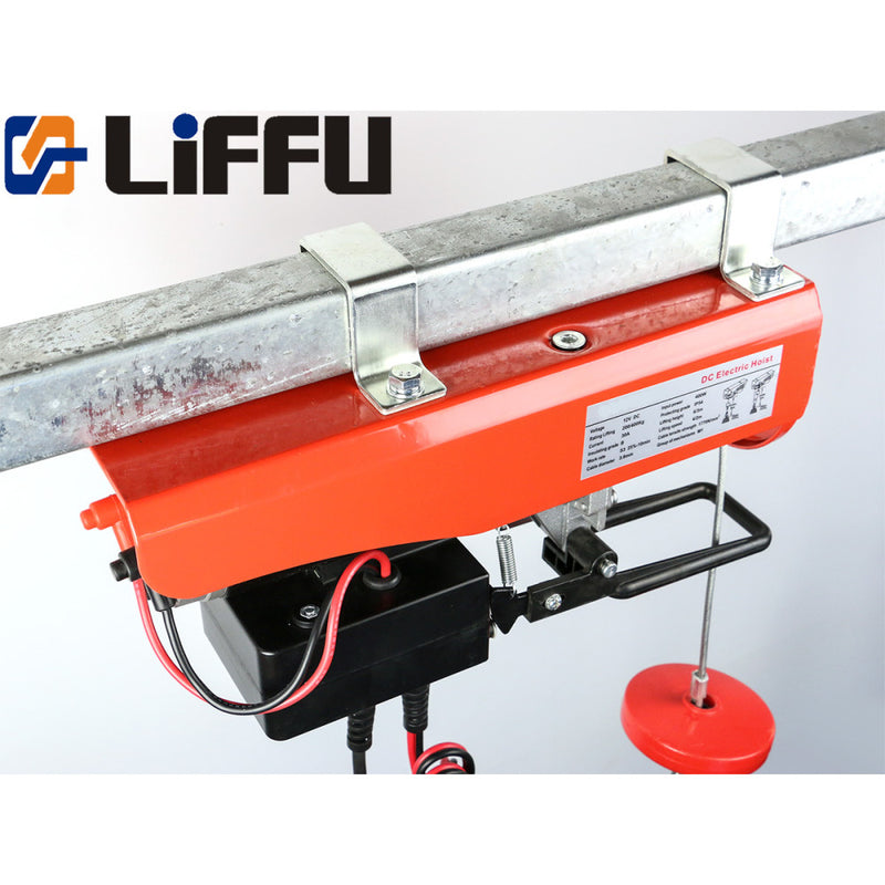 Liffu Electric Hoist 12V DC Wire Rope 6m 400Kg