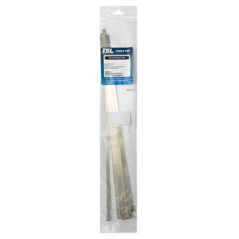 Isl 500 x 7.9mm 316 Stainless Cable Tie - 10 Pack