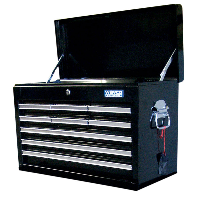 Tool Chest 9 Drawer (Black), 660W x 310D x 435H, Ball Bearing Slides