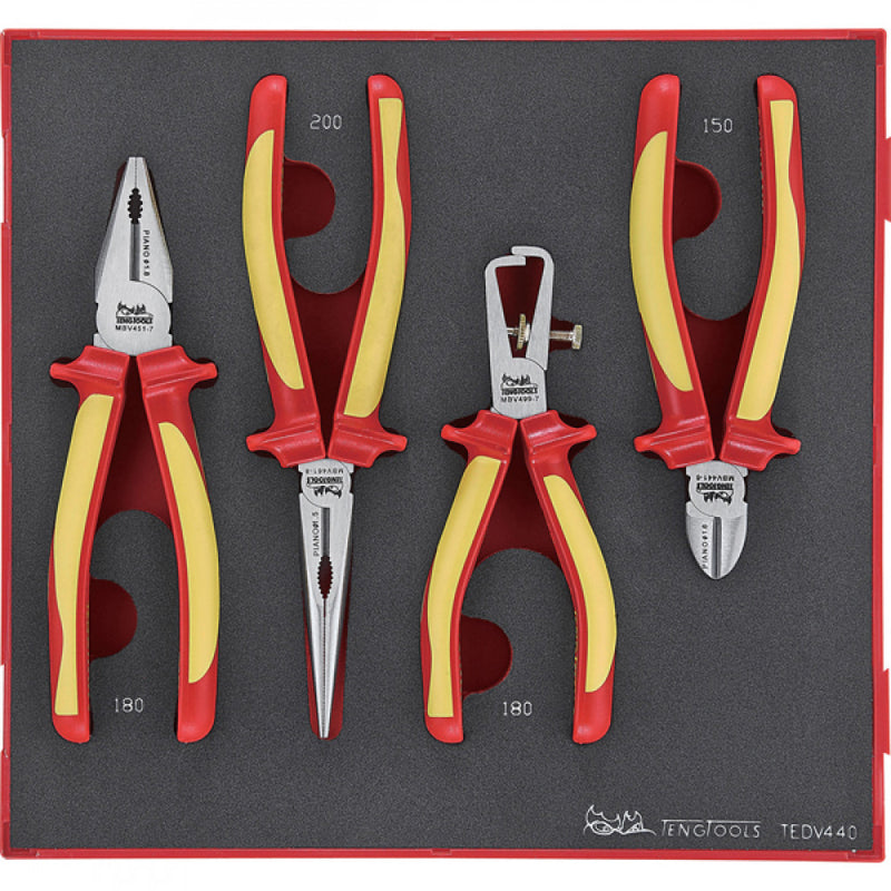 Teng 4Pc Mega Bite 1000V Vde Plier Set - Ted-Tray™