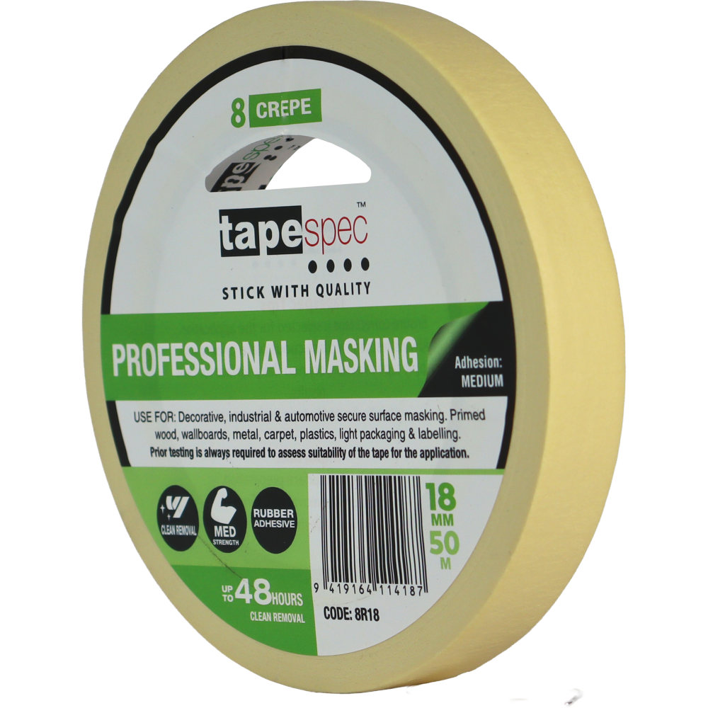 No.8 General Purpose Masking Tape - 18mm x 50m