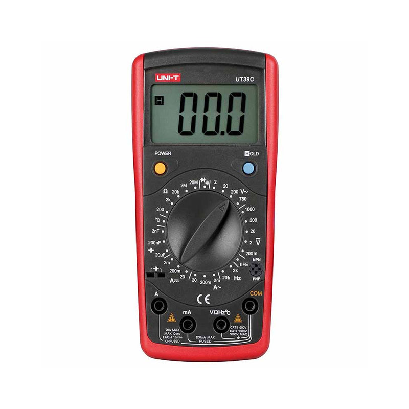 Uni-T UT39C Digital Multimeter AC DC V/A Ohm Temp Hz Multimeter