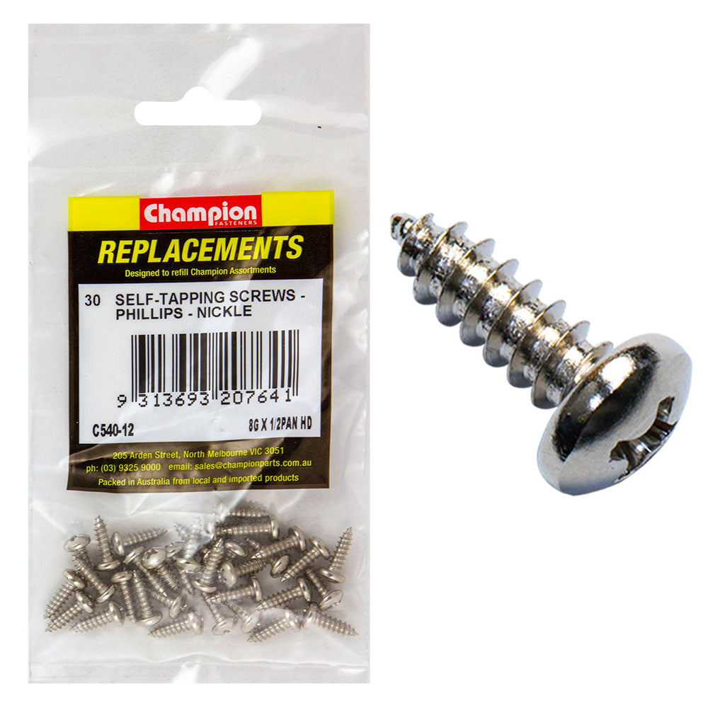 Champion 8G x 1/2in S/Tapping Screw Pan Head Phill