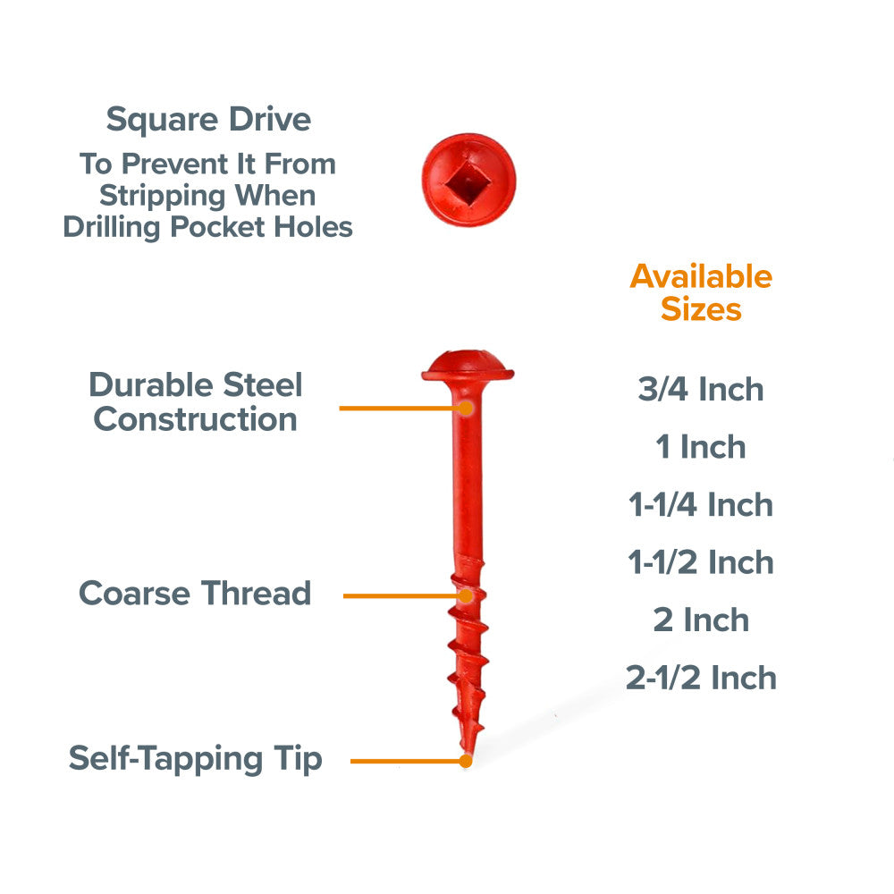 Screws 1-1/2-Inch Coarse 100-pcs