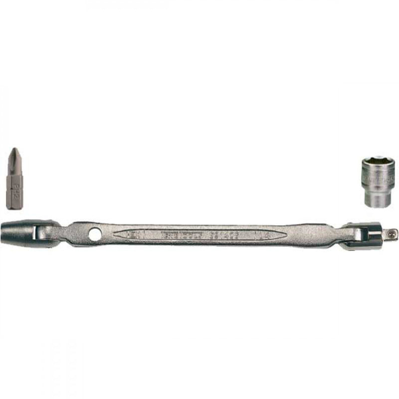 Teng 1/4in Dr. x 1/4in Hex Dr. Bi-Flex Wrench