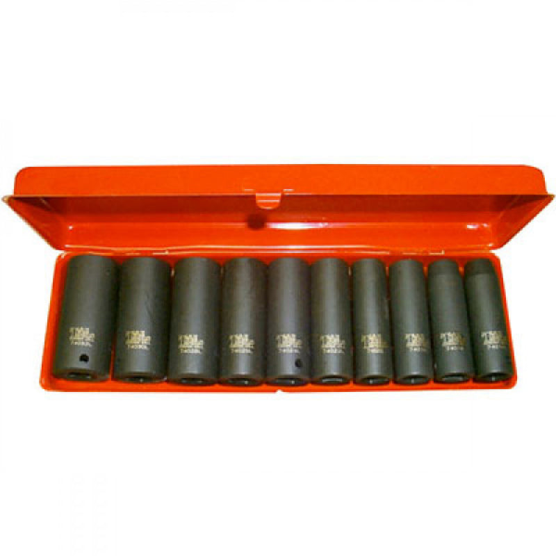 T&E Tools 1/2" Drive 7/16"-1" 6Pt Deep Impact Socket Set