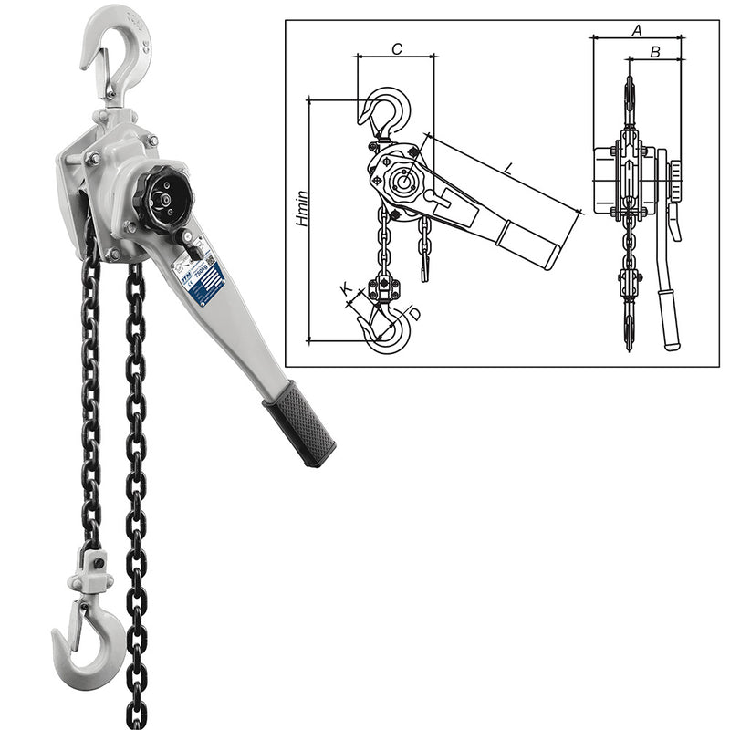 ITM Lever Hoist-Heavy Duty-750 Kg-1.5 Meter Lift