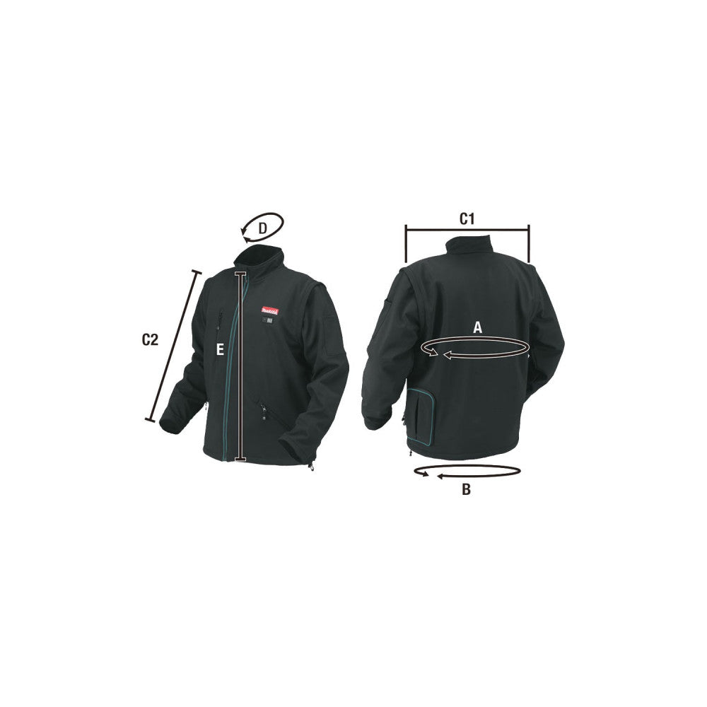 Makita 12Vmax CXT Heated Hi-vis Jacket With Hood "XL"