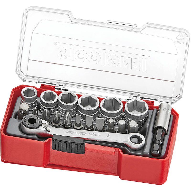 Teng 19Pc 1/4in Dr. Socket Set 8-13mm