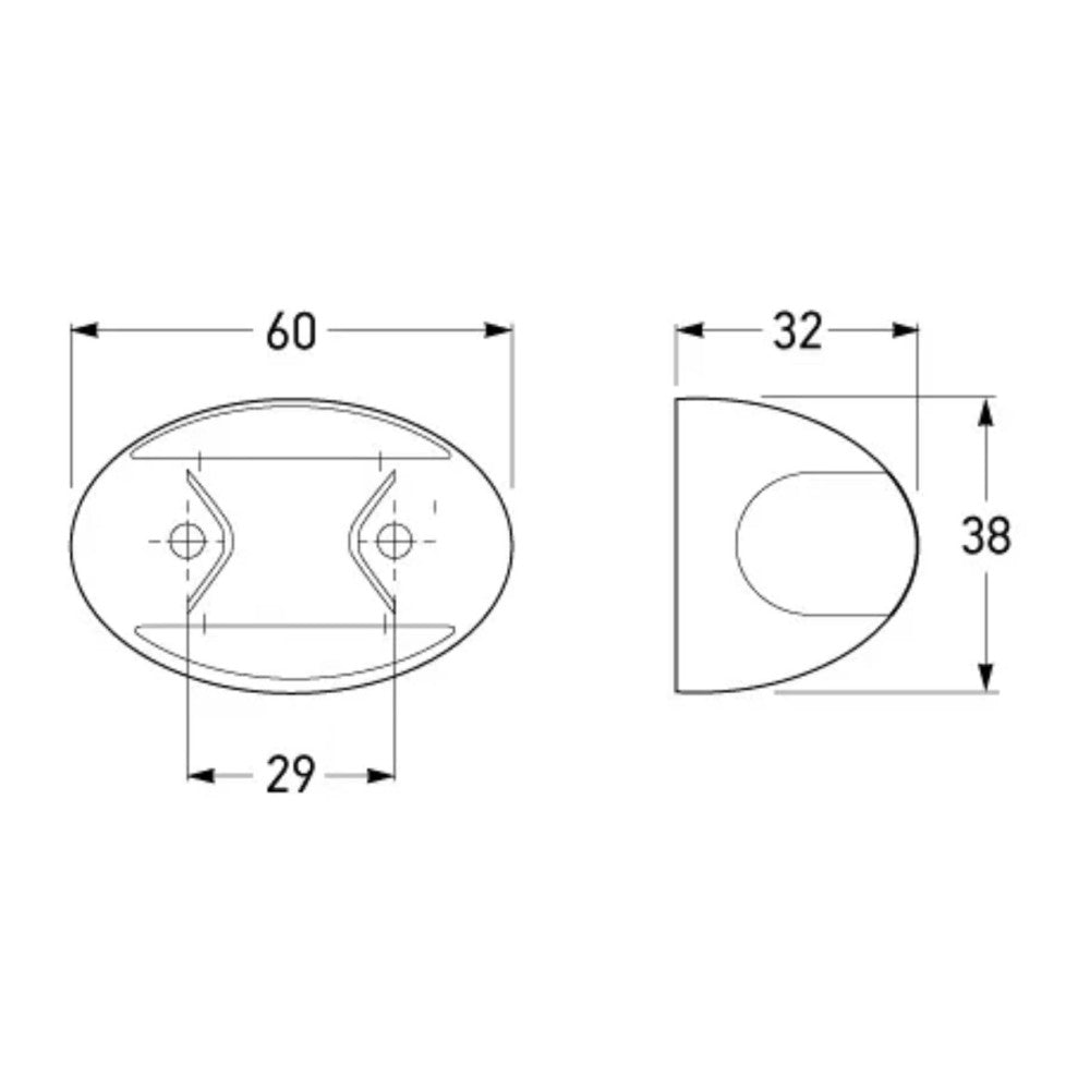 Amber LED Front End Marker Light - 0.5m Cable