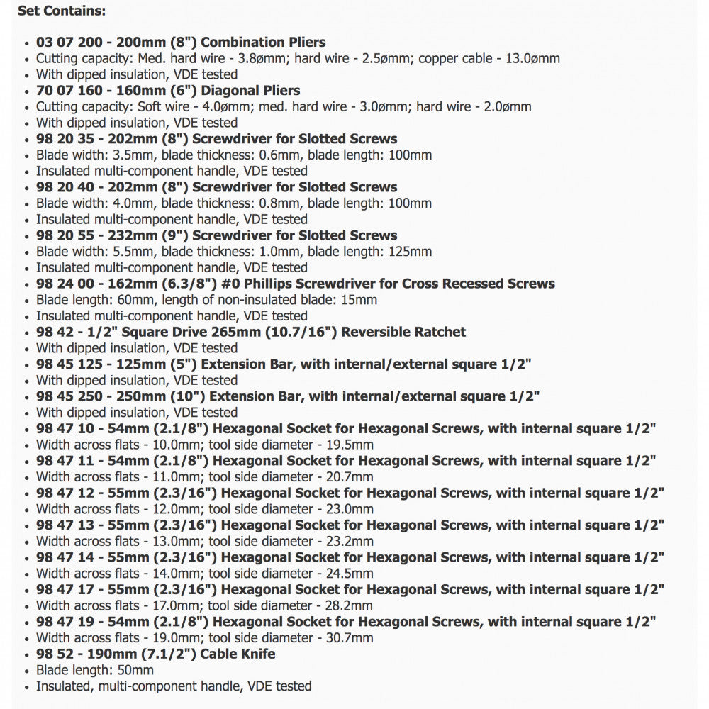 Knipex Tool Case Compact Insulated 17 Parts