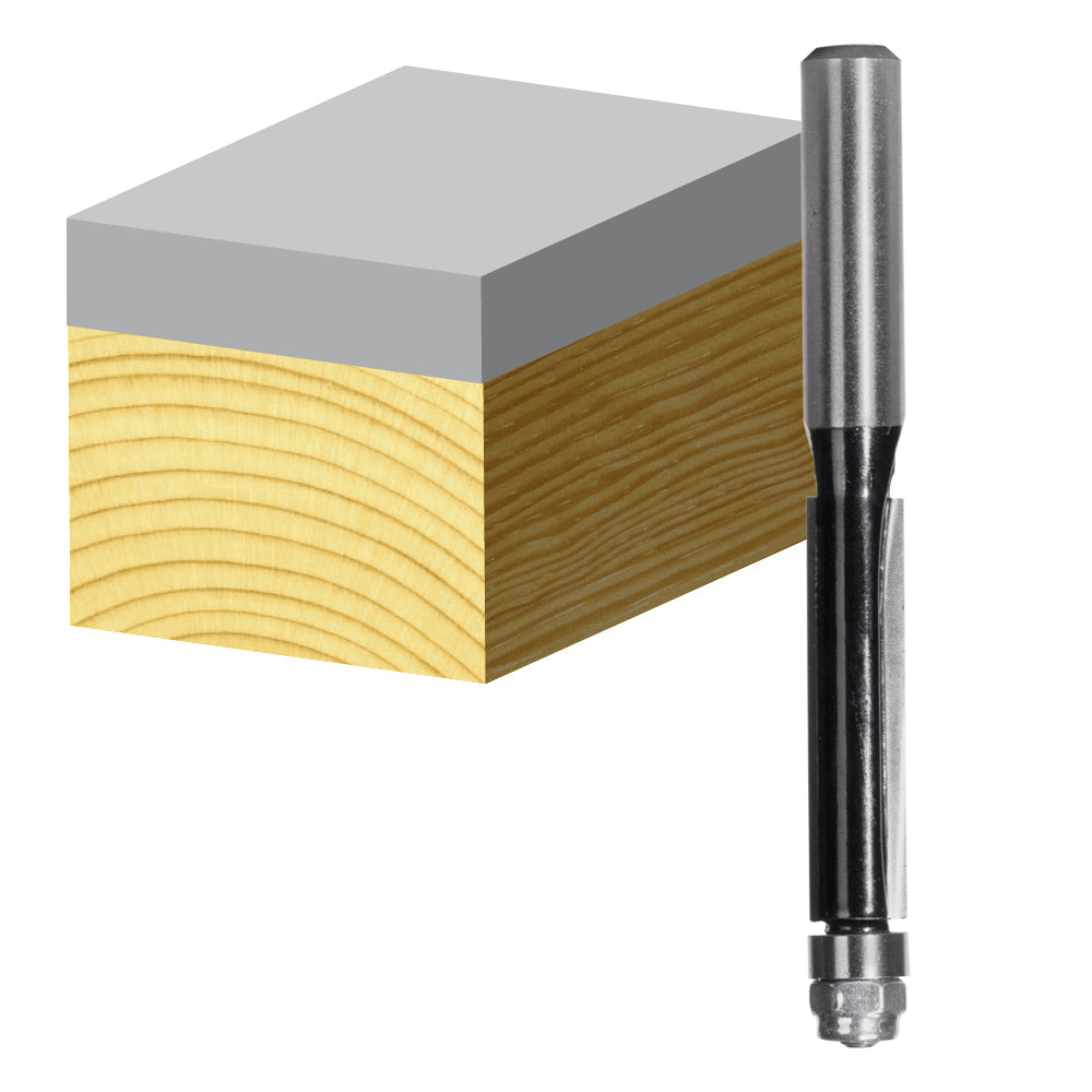 Trim Bit  Flush 9.5mm TCT, 2 FLT 1/4 SHK W/BEAR