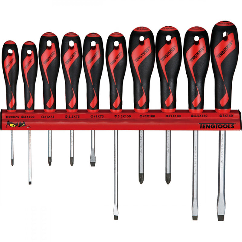 Teng Screwdriver Set 10Pcs Wall Rack